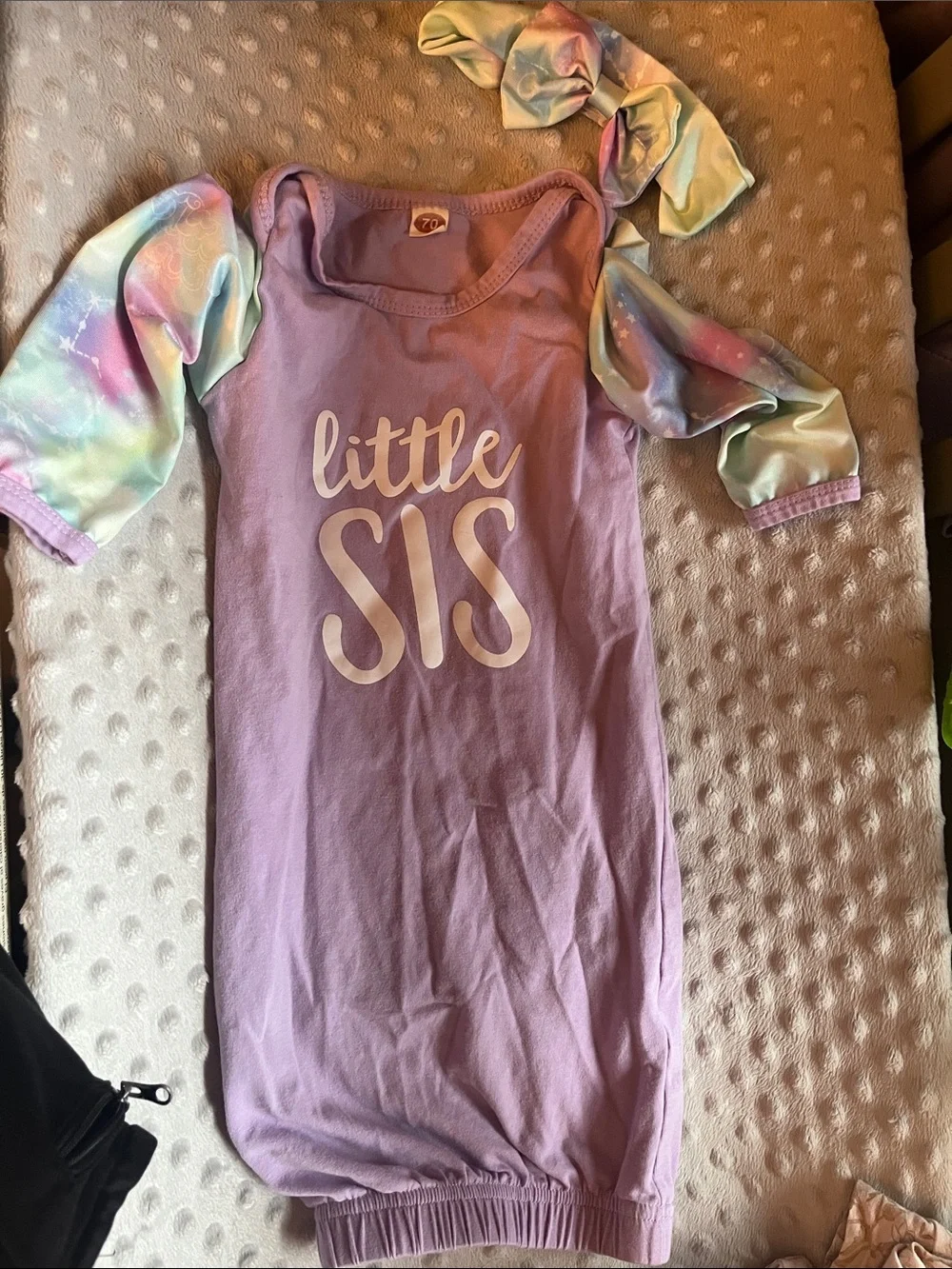 Baby girl sleeper with matching headband